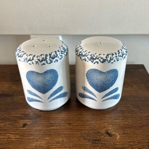 CERAMIC SALT & PEPPER SHAKERS WITH MATCHING NAPKIN HOLDER